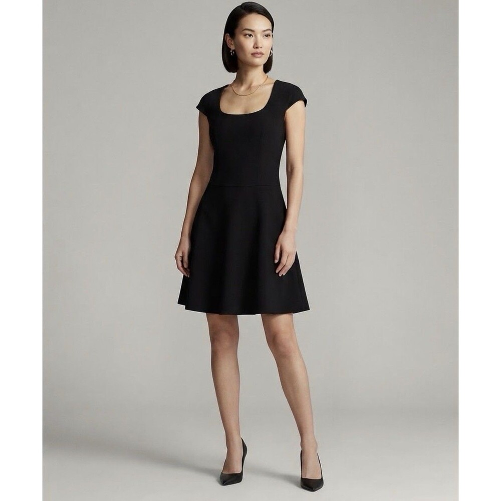 NWT Chaps Black Cap Sleeve A Line Fit & Flare Chic Mini Dress Size 8 NEW $74.50